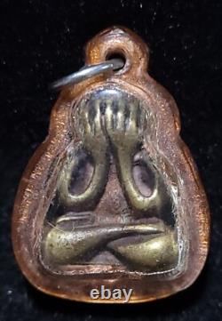 Thai Amulet Buddha Phra Pidta L. P. Mui, Wat Pa Rakam Nuea B. E. 2533 Real, Rare