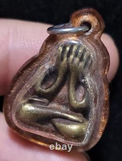 Thai Amulet Buddha Phra Pidta L. P. Mui, Wat Pa Rakam Nuea B. E. 2533 Real, Rare