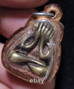 Thai Amulet Buddha Phra Pidta L. P. Mui, Wat Pa Rakam Nuea B. E. 2533 Real, Rare