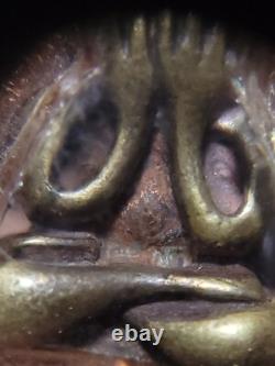 Thai Amulet Buddha Phra Pidta L. P. Mui, Wat Pa Rakam Nuea B. E. 2533 Real, Rare
