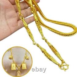 Thai Amulet Chain 7 Hoops Men's Gold Plated Necklace for Buddha Pendants