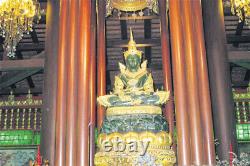 Thai Amulet Emerald Buddha 18K Pendant Holy Auspicious Solid Real Gold Frame #99