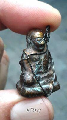 Thai Amulet For Money Meditating Buddha Phra Lp Ngern Rare Antique Lucky Pendant