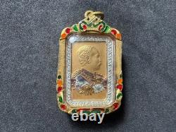 Thai Amulet King Rama V & Luang Phor Sothorn Medal Buddha Success Wealth 3-Tone