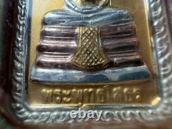 Thai Amulet King Rama V & Luang Phor Sothorn Medal Buddha Success Wealth 3-Tone