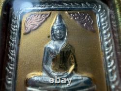Thai Amulet King Rama V & Luang Phor Sothorn Medal Buddha Success Wealth 3-Tone