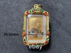 Thai Amulet King Rama V & Luang Phor Sothorn Medal Buddha Success Wealth 3-Tone