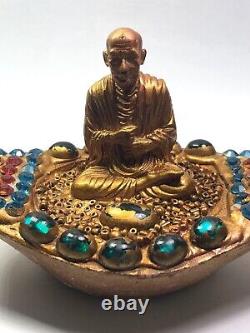 Thai Amulet LP Toh on Boat Wat Rakang Naga Eyes Gem Buddha Magic Talisman M122