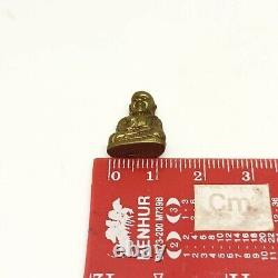 Thai Amulet Lp Ngern Miniature Statue Small Buddha Magic Gold Brass Lucky Money