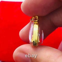 Thai Amulet Luang Pho Sothon Buddha Pendant Genuine 24k Gold Waterproof Case