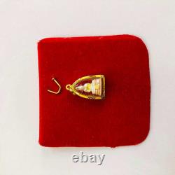 Thai Amulet Luang Pho Sothon Buddha Pendant Genuine 24k Gold Waterproof Case