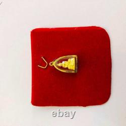 Thai Amulet Luang Pho Sothon Buddha Pendant Genuine 24k Gold Waterproof Case