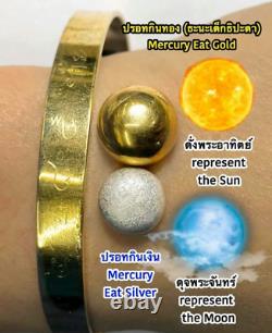 Thai Amulet Mercury Eat Gold Magic Arjan O Power Danger Wealthy Health Buddha