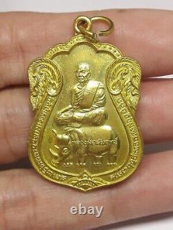 Thai Amulet Old Phra Lp Samrit Wat Thumfaed Luck Charm Thailand Buddha Pendant