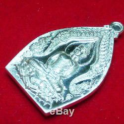 Thai Amulet Pendant Buddha & CaiShenYe Real Silver Phra MahaSurasak BE2560 &