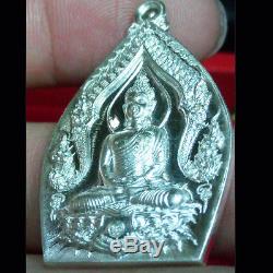 Thai Amulet Pendant Buddha & CaiShenYe Real Silver Phra MahaSurasak BE2560 &