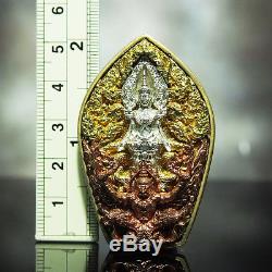 Thai Amulet Pendant Buddha Patihan PerdLok Open World 3K Silver Wat Wimuttidham