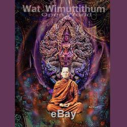 Thai Amulet Pendant Buddha Patihan PerdLok Open World 3K Silver Wat Wimuttidham