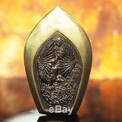 Thai Amulet Pendant Buddha Patihan PerdLok Open World Copper Wat Wimuttidham