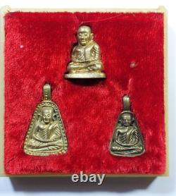 Thai Amulet Pendant Buddha Real Lp NGREN Boa Set 3 Phim B. E. 2535 Most Popular