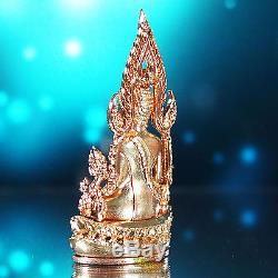 Thai Amulet Pendant Phra Buddha Chinnarat Bronze V. Jom Rachan W. Yai silver case
