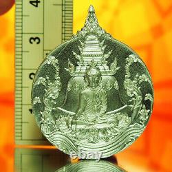 Thai Amulet Pendant Phra Buddha Phavana Viriya Baramee Real Silver Wat Rakang