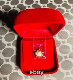 Thai Amulet Pendant Real Gold Waterproof Frame LP Thuat Wat Bowon Sor 5 Protect