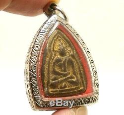 Thai Amulet Pendant Super Rare Lp Boon Buddha In Dharma Shield Magic Jindamanee