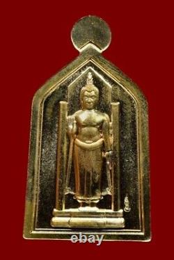 Thai Amulet Phra Buddha Chinnarat Coin Behind Attharot Year 2020 Plated Gold