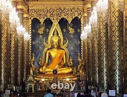 Thai Amulet Phra Buddha Chinnarat Gilded Model Year 2004 Large Phim Silver Mixed
