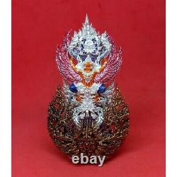 Thai Amulet Phra Buddha Miracles Open World Bronze Plated 3 Kings Enamelled Rare