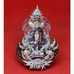 Thai Amulet Phra Buddha Miracles Open World Bronze Plated 3 Kings Enamelled Rare