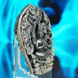 Thai Amulet Phra Buddha PathomNaga Wat Wimuttidham Real Silver BE2561 #20