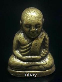 Thai Amulet Phra Lp Ngern Buddha Brass Statue Be2515 Talisman Luck Rich Pendant