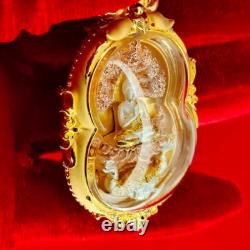Thai Amulet Phra Nak Prok Thewanakraj Large Pim Buddha 3K Plated Jewelry Wealth