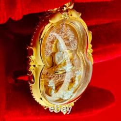 Thai Amulet Phra Nak Prok Thewanakraj Large Pim Buddha 3K Plated Jewelry Wealth