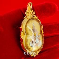 Thai Amulet Phra Nak Prok Thewanakraj Large Pim Buddha 3K Plated Jewelry Wealth