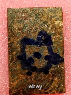 Thai Amulet Phra Somdej Relic rice stone, Yant LP Buddha, Wat Klang Charoen Suk