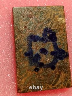 Thai Amulet Phra Somdej Relic rice stone, Yant LP Buddha, Wat Klang Charoen Suk