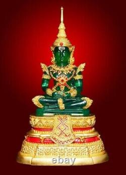 Thai Amulet Real Gold Plated Pendant Emerald Buddha Decorate Frame Waterproof