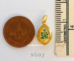 Thai Amulet Real Gold Plated Pendant Emerald Buddha Decorate Frame Waterproof #2