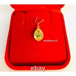 Thai Amulet Real Gold Plated Pendant Emerald Buddha Decorate Frame Waterproof #2