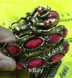 Thai Amulet Red Eye Bracelet Bangle Holy Buddha Payanak Talisman Naga Dragon