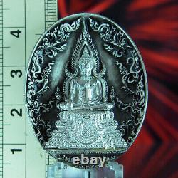 Thai Amulet Somdej OngPathom Buddha Chinnarat ThaoWessuwan Coin Real Silver #188