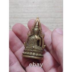 Thai Amulet Statue Phra Buddha Chinnarat Indochina? Brass Decorative Phim Luck
