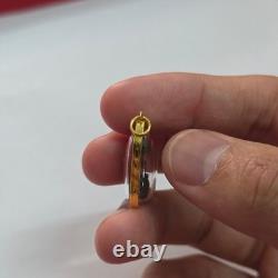 Thai Amulet Victory Buddha Phra Chaiwat Pendant Gold Case Success Luck Sacred