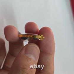 Thai Amulet Victory Buddha Phra Chaiwat Pendant Gold Case Success Luck Sacred