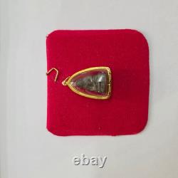 Thai Amulet Victory Buddha Phra Chaiwat Pendant Gold Case Success Luck Sacred