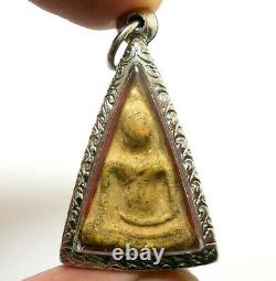 Thai Antique Phra Nangphaya Real Powerful Buddha Lucky Rich Happy Amulet Pendant