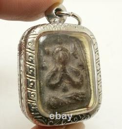 Thai Blessed Amulet Pidta Close Eye Buddha Lp Boon Life Protection Power Pendant